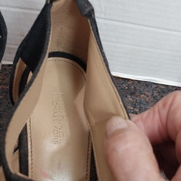 Michael Kors Black and Cream Wedge Sandals...Size 6.5. - Picture 6 of 8
